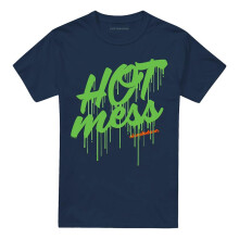 (L, Navy) Nickelodeon Unisex Adult Slime Hot Mess T-Shirt