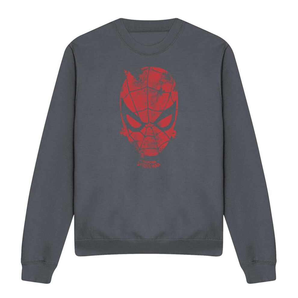 Marvel (S, Charcoal) Unisex Adult Webhead Sweatshirt Multicoloured