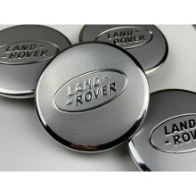 (Matt Silver Land Rover Caps) Sets of 4 Land Rover alloy wheel caps 63mm S