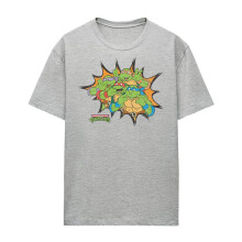 (L, Athletic) Teenage Mutant Ninja Turtles Womens/Ladies Funny Face Turtles T-Shirt