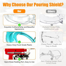 Pouring Shield Compatible for Tilt- 4.5-5QT Bowls, Safety Pouring Mixer Bowl Cover