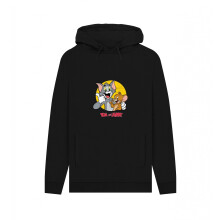 (S, Black) Tom And Jerry Unisex Adult Thumbs Up Hoodie