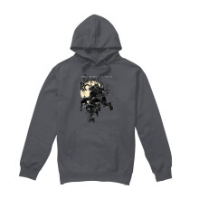 (S, Charcoal) Teenage Mutant Ninja Turtles Mens Casey Jones Leaping Hoodie