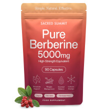 Sacred Summit Pure Berberine 500mg – 10:1 Extract (5000mg Equivalent) – Vegan Capsules – Premium Plant-Based Supplement for Everyday Balance and
