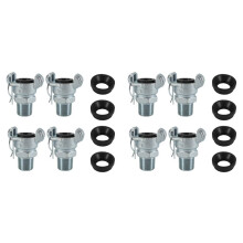 8Sets NPT Air Hose Fitting 2 Lug Universal Coupling Chicago Fitting for Female and Male End (Male End,3/4Inch)