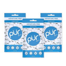 PUR Gum | Sugar Free Chewing Gum | Made with Xylitol | Vegan, Aspartame Free, Gluten Free & Keto Friendly | Natural Peppermint Flavoured Gum