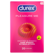 Durex Pleasure Me Condoms, 20 Condoms (1 Pack) (Packaging May Vary)