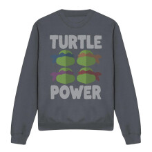 (XL, Charcoal) Teenage Mutant Ninja Turtles Unisex Adult Turtle Power Faces Sweatshirt