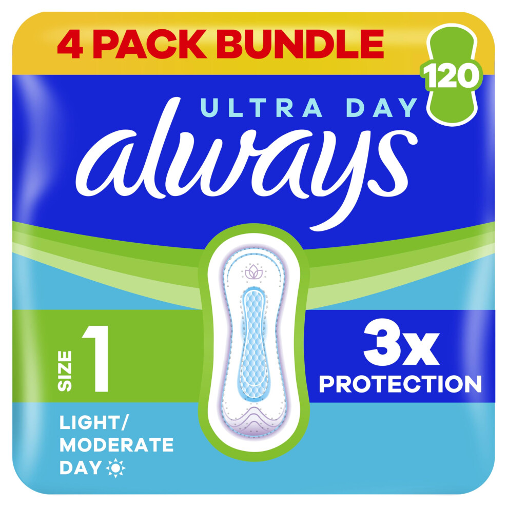Photos - Menstrual Pads Always Ultra Day Sanitary Towels Normal With Wings 4 x 30 Pads, Super A (Size 1)