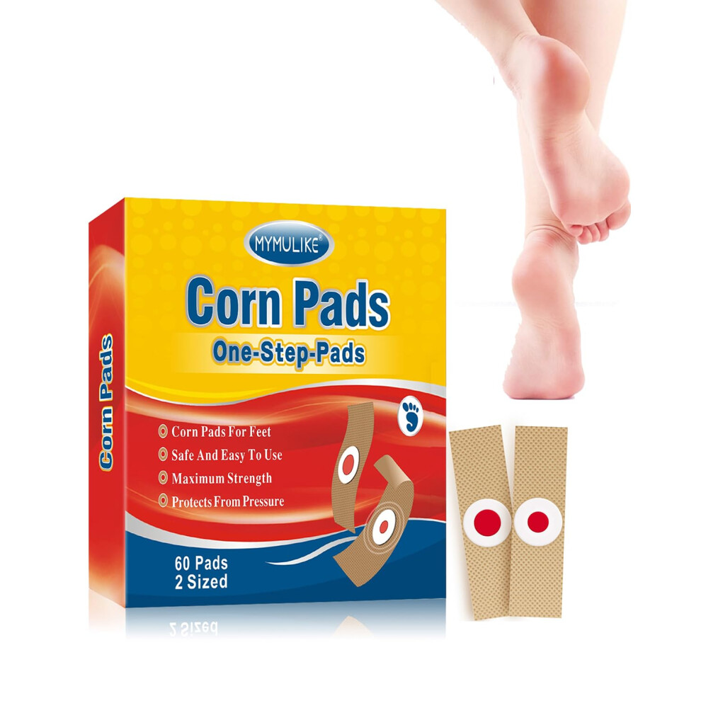 Mymulike Corn Removal Pads, 60 Count Corn Plasters Relief Corn Pain, Corn Remover For Feet, Hand, Toe For Feet Care And Wart Remover Corn Cushions Pa