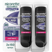 Nicorette Quickmist SmartTrack Mouthspray, Cool Berry (2 x 150 sprays) Smoking o
