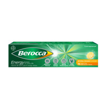 Berocca Vitamin C Effervescent Tablets, with Magnesium, Vitamin B12 and Vitamin B Complex (B1, B2, B3, B5, B6, B7, B9 and B12), Orange Flavour Tablet