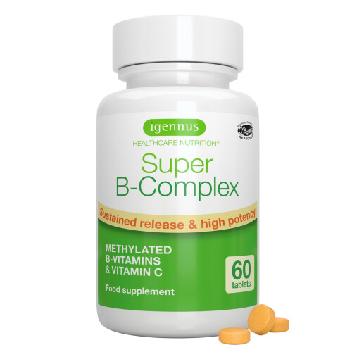 Igennus Super B-Complex - High Absorption Methylated B Vitamins, Clean Label, Su