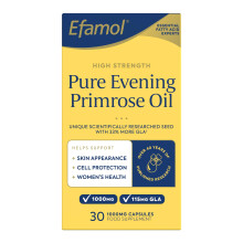 Efamol High Strength Pure Evening Primrose Oil Capsules | 30 Evening Primrose Oil Capsules 1000mg | 115mg GLA | Helps Support Smooth Skin | 1 Month S