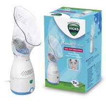 Vicks Sinus Inhaler - Suitable during Coughs, Colds or Blocked Noses - Adjustable Steam Control - Automatic Shut Off - Essential Oil Pads Included -