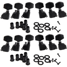 12 Pieces Black Sealed Electric Tuning Pegs Tuner Machine 6R 6L / Acoustic Guitar