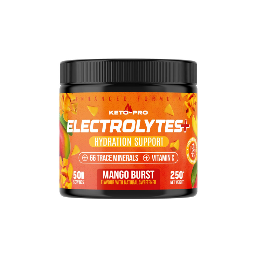 Keto-Pro Fuelled By Fat Keto-Pro Keto Electrolytes 250G - 50 Servings | Electrolyte Powder & Salts With 66 Trace Minerals | Supports Your Fasting, Health & Fitness Goals | M