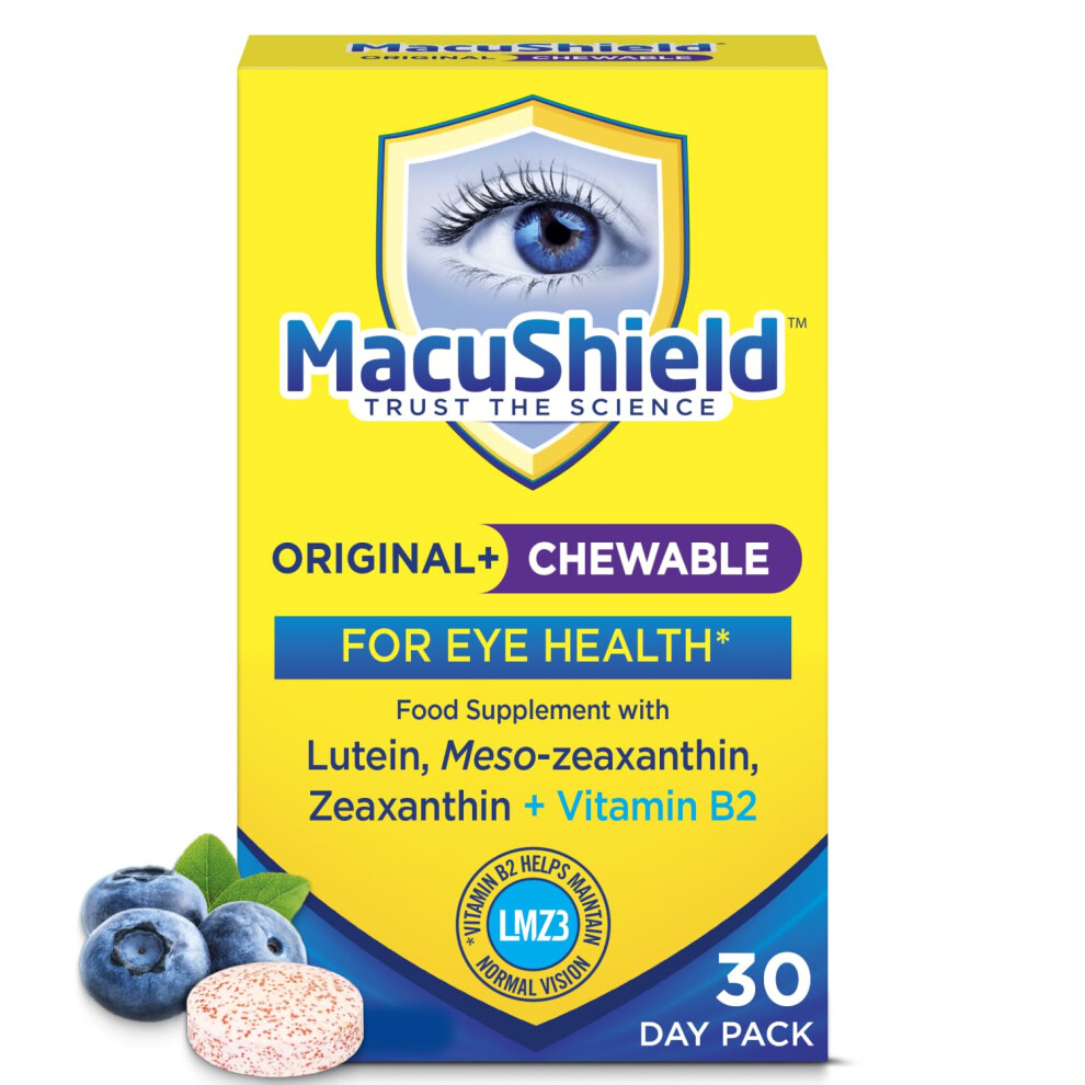 Macushield Original Plus Chewable – 30 Day Pack, Eye Health Supplement* With Lutein, Zeaxanthin And Meso-Zeaxanthin + Vitamin B2 (Riboflavin) Which