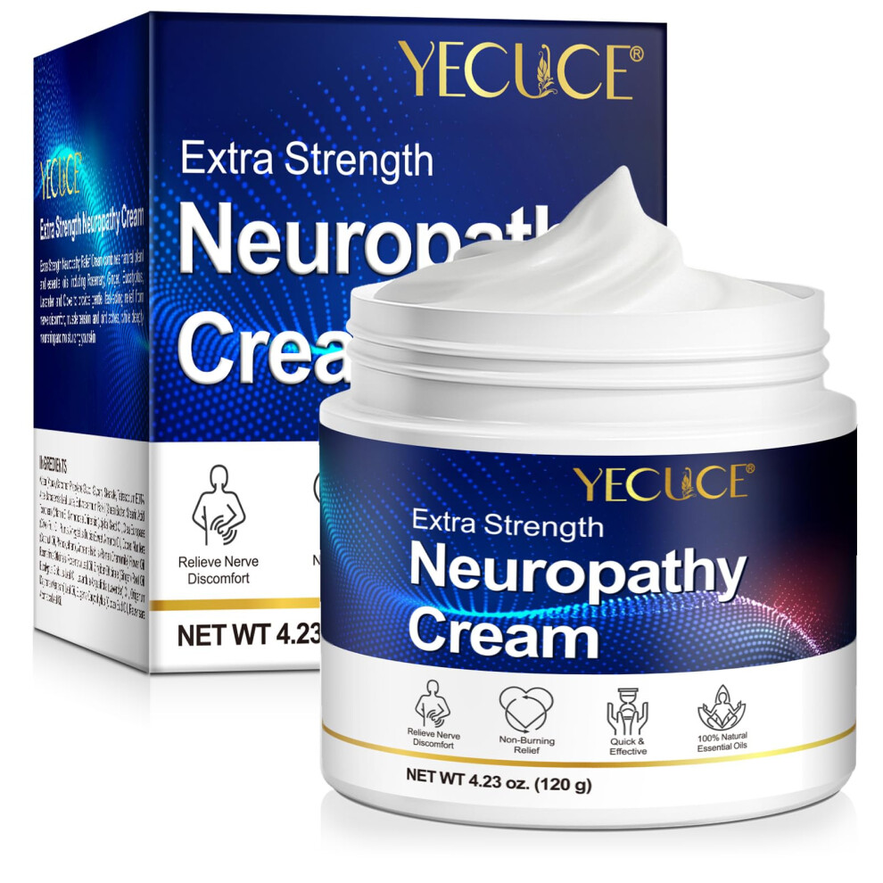 Quanhao Cream/Lavender Neuropathy Nerve Relief Neuropathy Pain Relief For Feet, Toes, Fingers, Hands, Legs & Arms, Back With Rosemary, Arnica B6, Relieves M