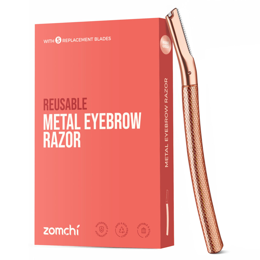 Zomchi Gold Dermaplaning Tool For Face, Eyebrow Trimmer Shaper With Precision Cover,Rose