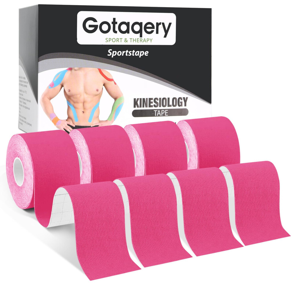 Gotaqery Kinesiology Tape (4 Rolls Pack), Waterproof Elastic Muscle Support Tape For Exercise, Sports & Injury Recovery, Breathable & Latex Free, 5Cm