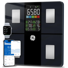 GE Weight Scale Smart for Body, Body Fat Weighing Scales Bathroom with BMI Muscle Mass 14 Body Composition Metrics with Large Display Accurate Blueto