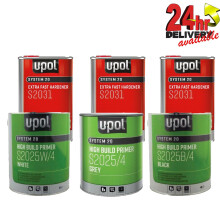 3 X U-Pol S2025 High Build 2K Primer S2031 Hardener 5L Kit - Grey White Black