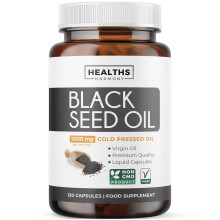 Black Seed Oil Capsules 1000mg | Cold Pressed | Powerful Antioxidant Support | Pure Black Cumin Seed Oil | High in Omega 3 6 9 | Non-GMO and Vegan Bl