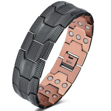 Jeracol copper bracelet for men,99% pure copper magnetic bracelet with magnets(57PCS),adjustable size& gift box