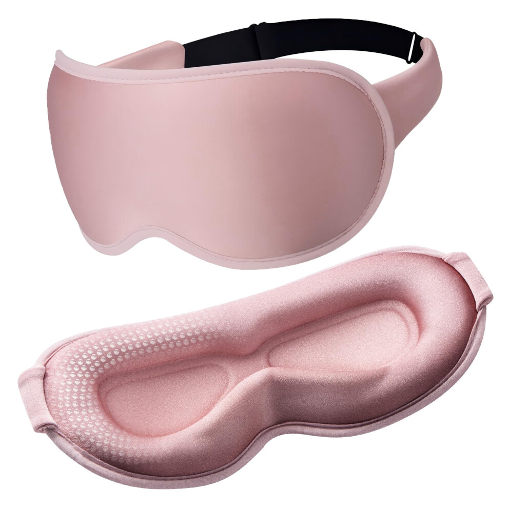 Facemoon Weighted Eye Masks For Sleep Women: 3D Contoured Blackout Sleep Mask With Zero Pressure, Eyelash Friendly & Comfortable Blindfold For Airplane Travel