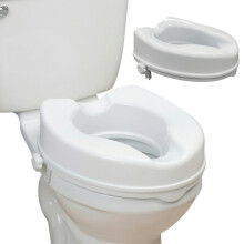 Eazy 4 Inch Raised Toilet Seat Without Lid, Secure Locking Toilet Seat Riser for Elderly, Disabled Adults, Toilet Aid for Hip, Knee or Pregnancy Reco
