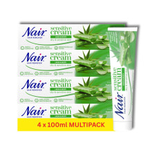 Nair Sensitive Hair Removal Cream Multipack for Dry & Sensitive Skin – Legs & Body with Argan Oil & Aloe Vera – Gentle Nair Hair Removal Cream –