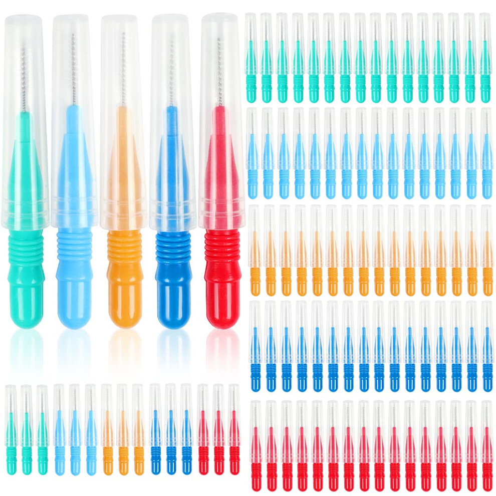 Zgts 100 Pieces Interdental Brush,Toothpicks Tooth Flossing Head Oral Dental Hygiene Brushï¼Dental Brush Flosser For Cleaner Dental Floss Stick Tooth Clea