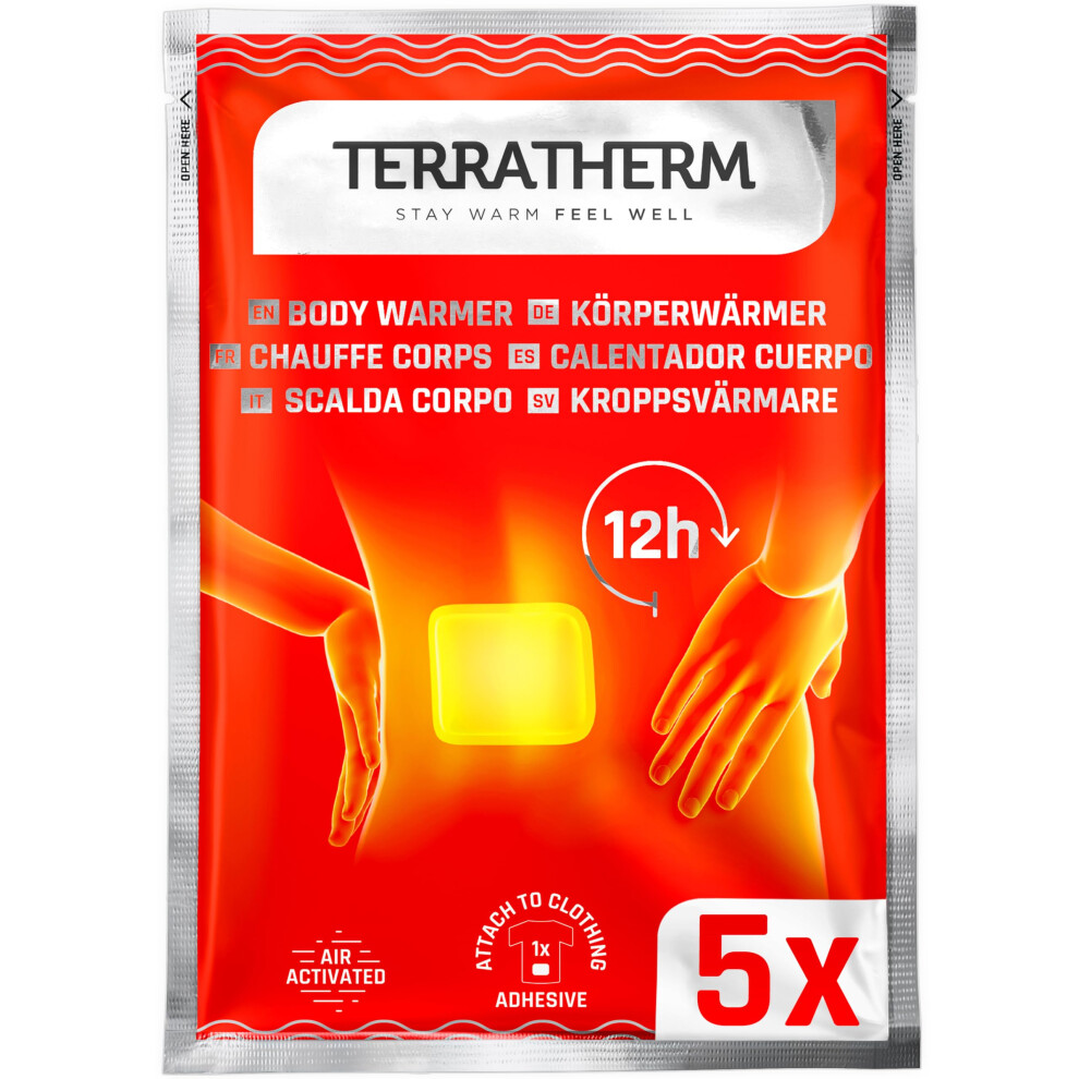 Terratherm Heat Pads Back, Neck And Shoulders Â 12H Soothing Deep Heat Patches, Bodywarmer Â Self Adhesive And Air Activated Patch Â 5 Pieces