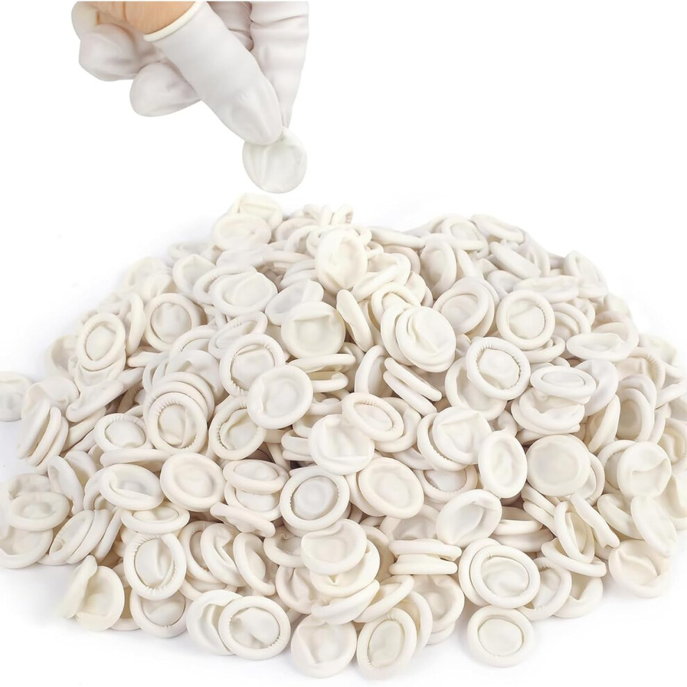 Nazeauf Finger Cot - 100Pcs Latex Finger Cots Medium Latex Finger Cots,Disposable Latex Finger Cots - Latex Finger Covers Protect Keeping Dressing Dry And Cl