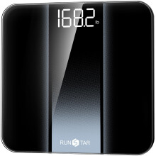 RunStar Digital Bathroom Scale for Body Weight with High Precision, Clear LED Backlight Display, Accurate Scale with 6mm Tempered Glass, 400lb, Silve