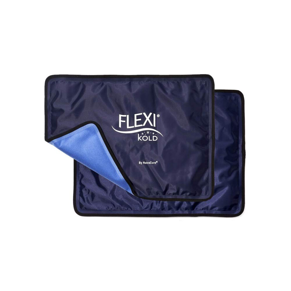 Natracure Flexikold Reusable Gel Large Ice Pack With Straps Â Cold Compress Gel Cold Pack For Injuries Â Flexible Medical Ice Wrap For Back, Shoulders, Legs