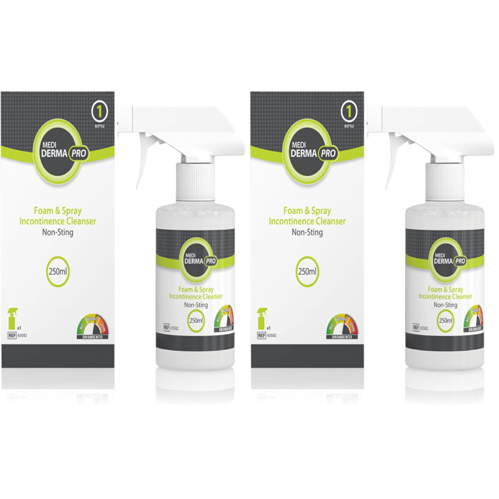 Medicareplus Medi Derma-Pro Skin Protectant Ointment & Foam. Long Lasting Protection Spray Incontinence Cleanser 250Ml (Pack Of 2)