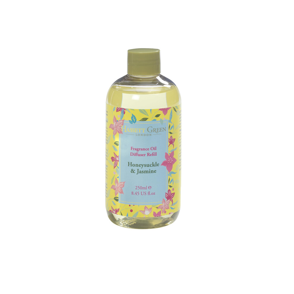 Hassett Green London Green Hassett London - Honeysuckle & Jasmine - Fragrance Oil Reed Diffuser Refill - Larger Size 250Ml Bottle