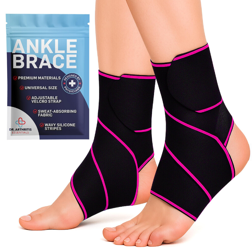 Dr. Arthritis Essentials Ankle Brace For Men & Women, Stabilizing Ankle Support For Ligament Damage, Sprains, Sports Injuries, And Plantar Fasciitis