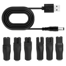 7Pcs Universal Shaver Charger Kit – USB Power Cable with 6 Adapter