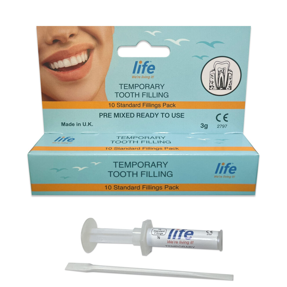 Life Healthcare Temporary Tooth Filling Kit Â No Mixing, 10 Ready-To-Use Fillings For Lost Or Broken Fillings, Dental Emergency Repair, Made In The