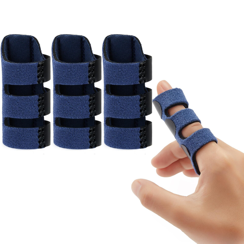 Echify Finger Splint - 3Pcs Upgraded Finger Support Trigger Finger Brace With 3 Adjustable Fixing Belt Mallet Finger Splints For Straighten Broken Be