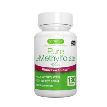 Igennus Pure Methyl Folate 400 mcg, 180 Tablets, Clean Label, 5-MTHF Active Fola