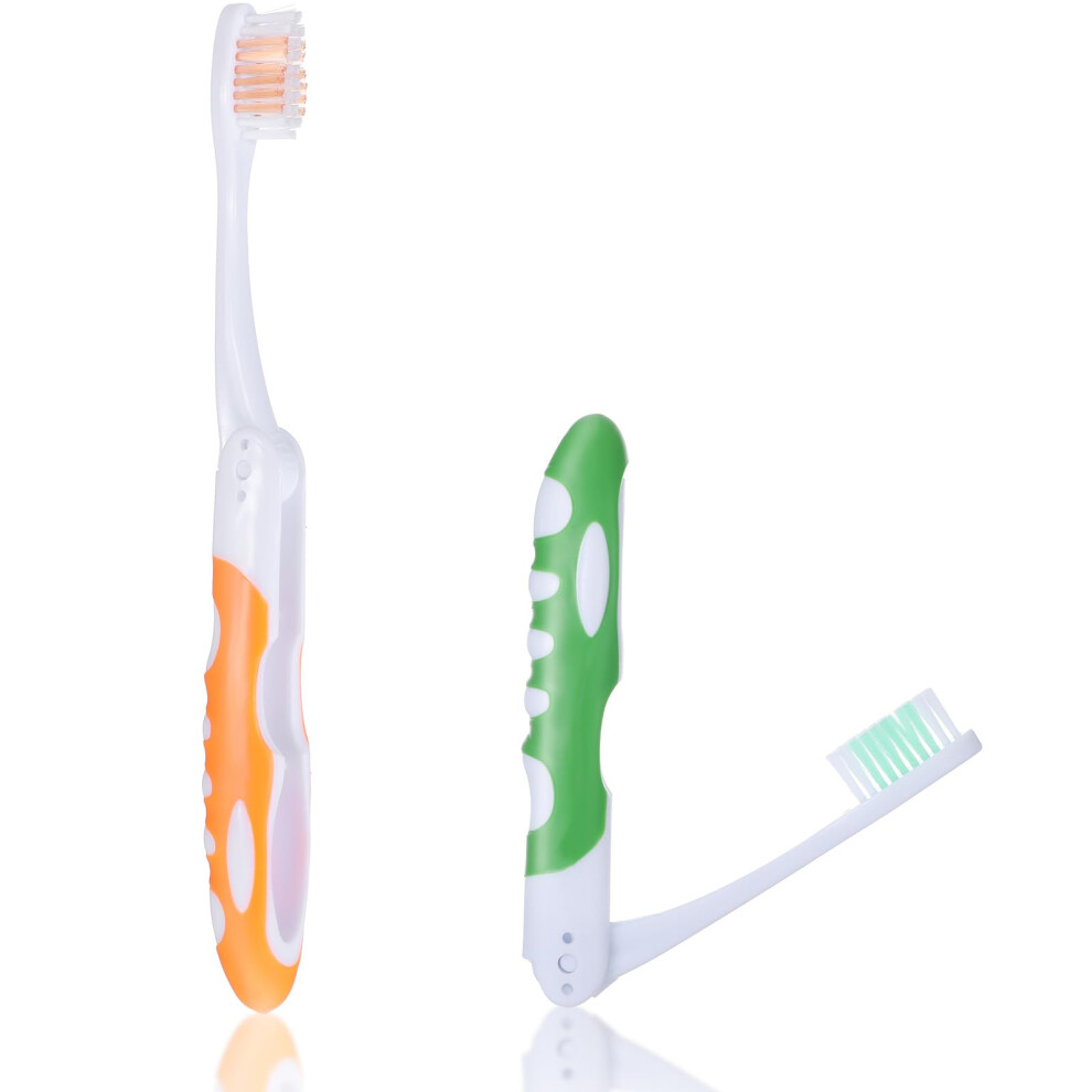 Aeaocvo 2 Pcs Travel Toothbrush, Folding Toothbrush, Soft Foldable Toothbrushes For Travel Camping Hiking