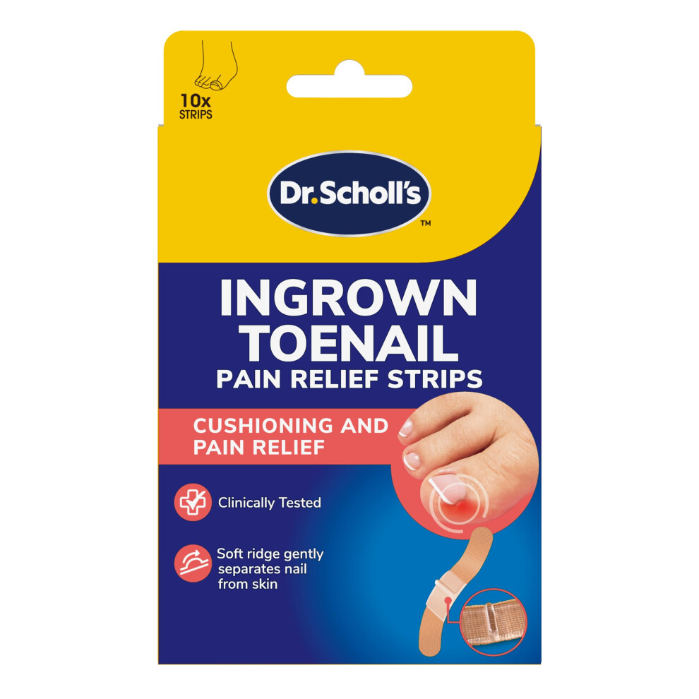 Dr. Scholl's Dr. SchollâS Ingrown Toenail 12-Hour Pain Relief Strips - Ingrowing Toe Nail Care Treatment, All-Day Cushioning, Relieves Pressure, Reduces Discomfo
