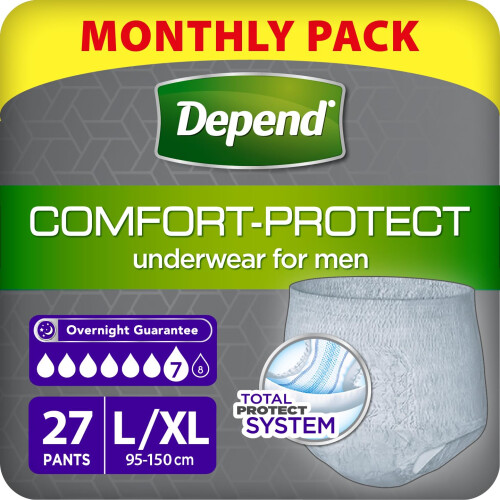 Depend Comfort Protect Incontinence Pants for Men, Large/Extra-Large