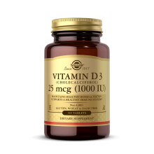 Solgar Vitamin D3 (Cholecalciferol) 1000 IU (25 µg) Tablets - Food Supplement, P