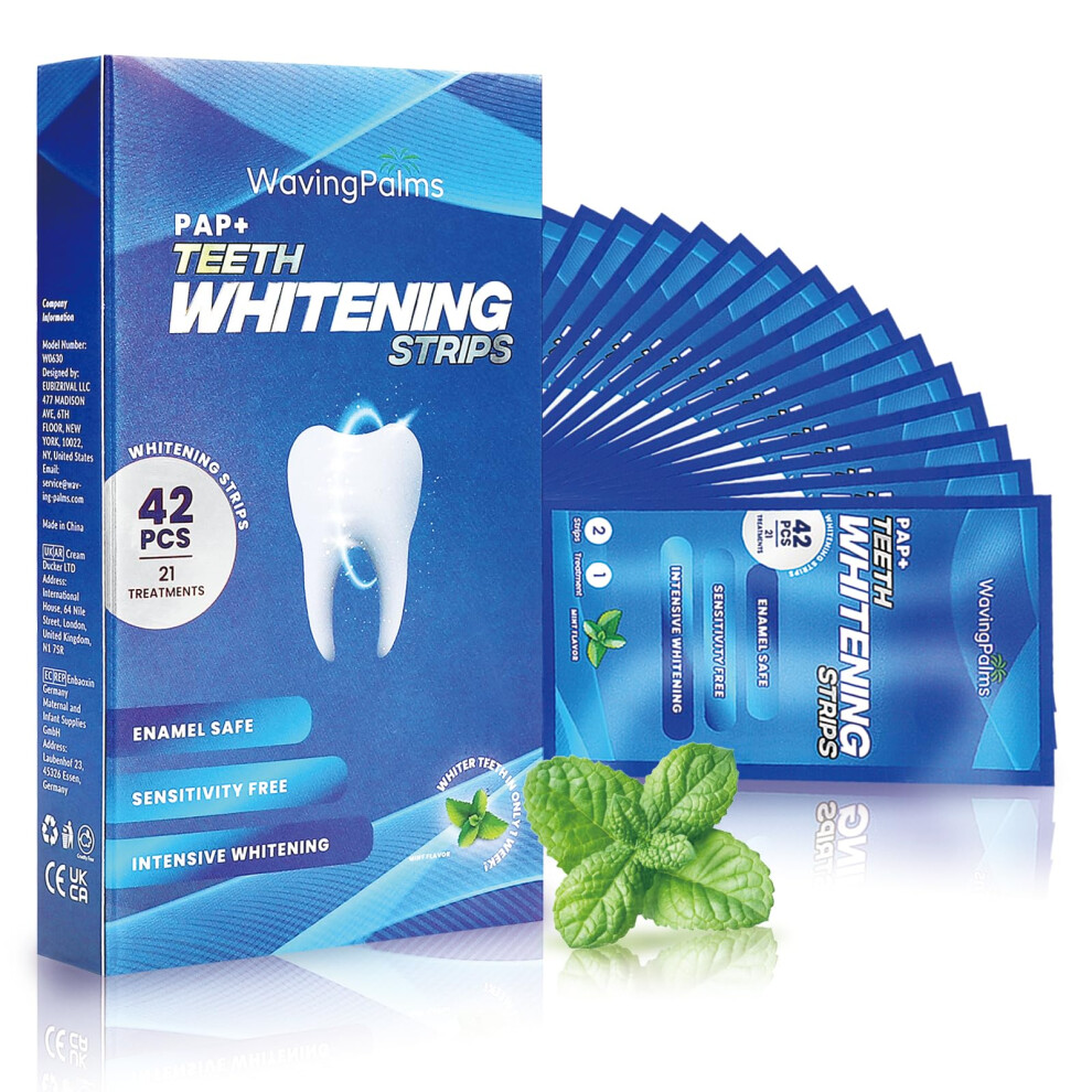 Waving Palms Teeth Whitening Strips For Sensitive Teeth: 42 Strips (21 Treatments) Profession