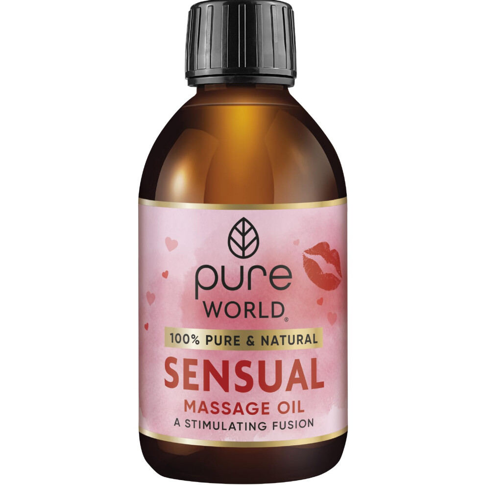 Pure World 250Ml Sensual Massage Oil - Luxurious Rich & Velvety Formula For Intimacy & Relaxation - Hydrating Body Moisturiser. Stimulating Blend. Ma